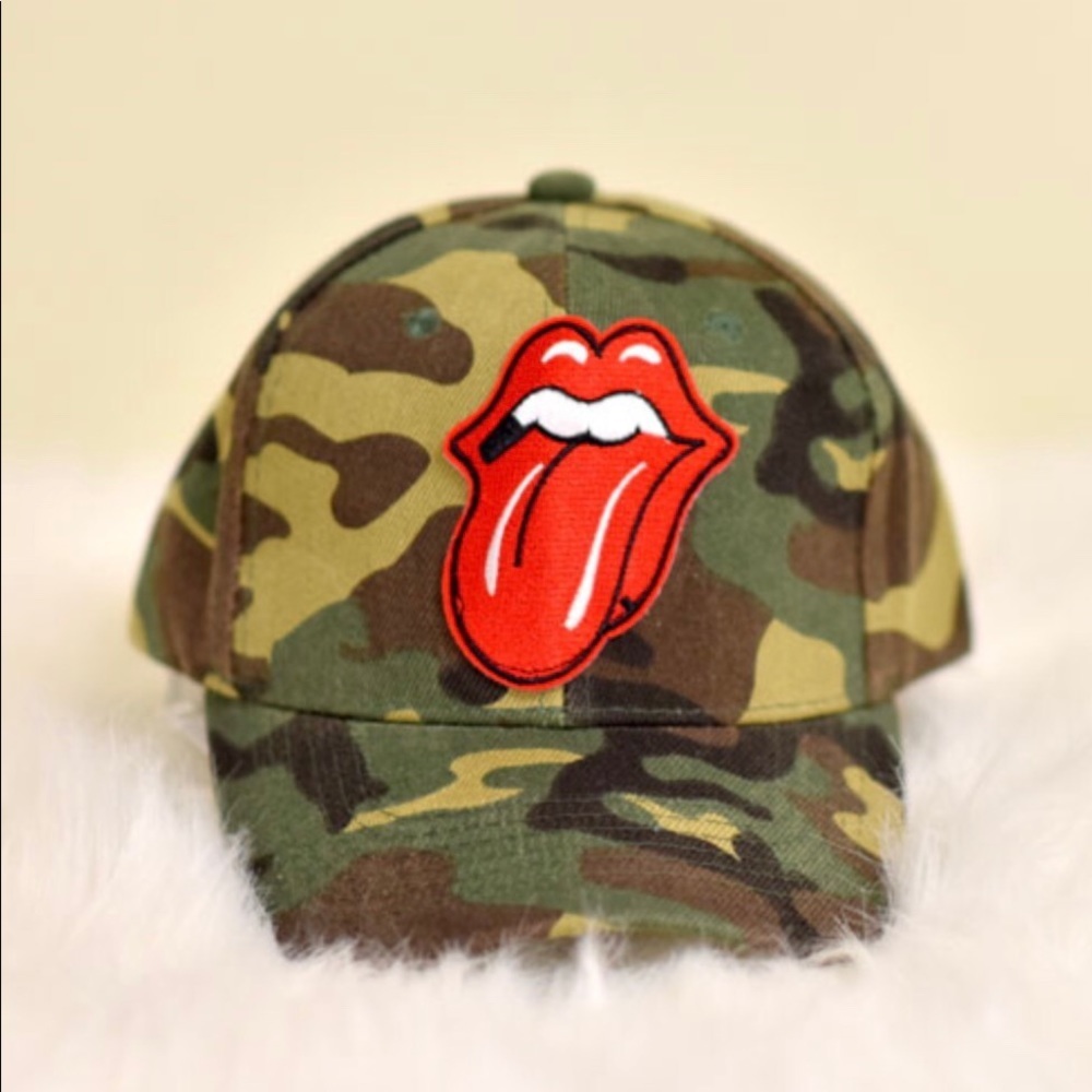 Camo Baseball Hat W/ Stones Tongue Patch